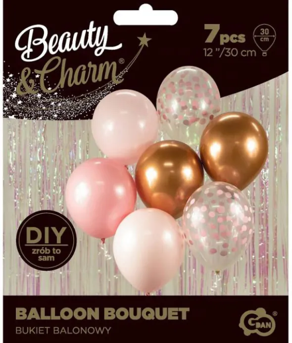 Ballon buket lyserød-guld