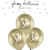 Ballon glossy 80 guld 6-pak