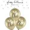 Ballon glossy 70 guld 6-pak