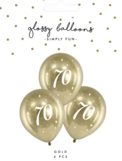 Ballon glossy 70 guld 6-pak
