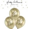 Ballon glossy 30 guld 6-pak