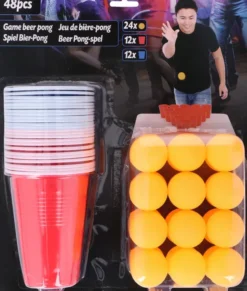 Beer Pong sæt med 48 dele