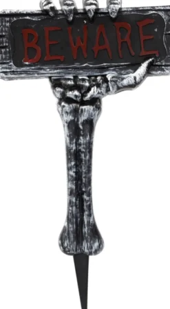 BEWARE skelet-arm skilt