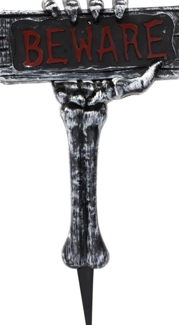 BEWARE skelet-arm skilt