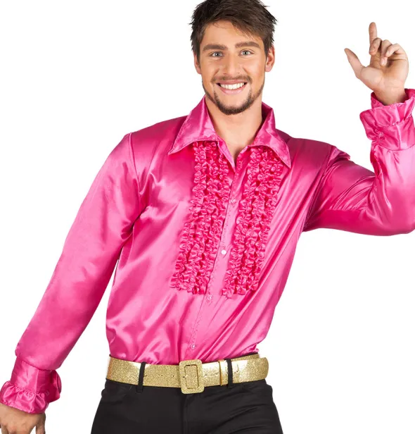Disco skjorte pink, XL