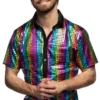 Disco skjorte rainbow, XL