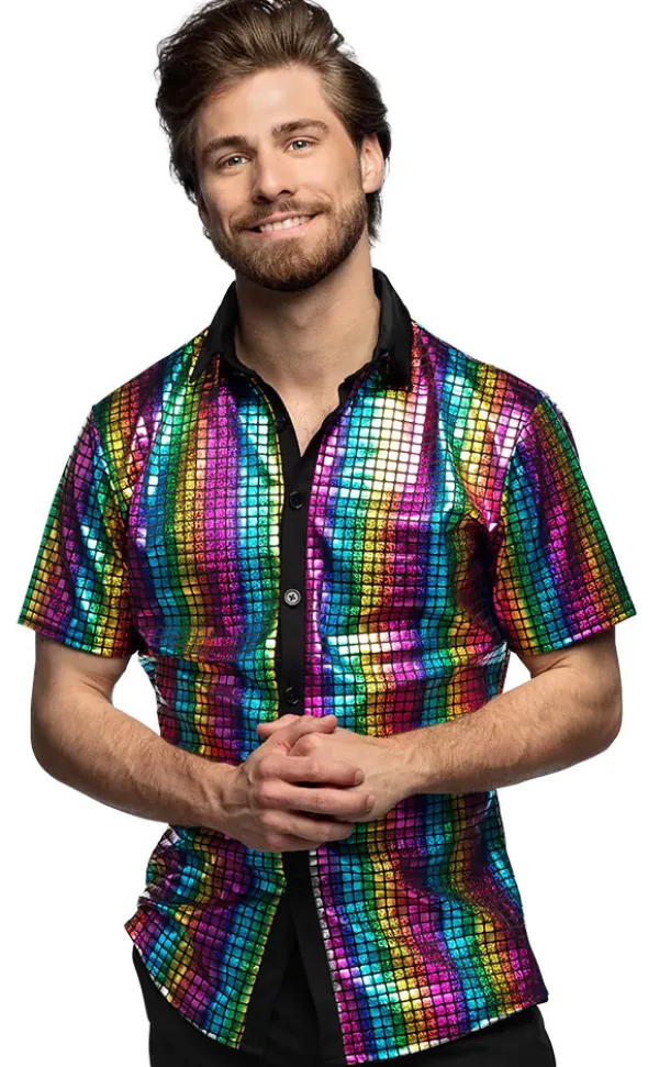 Disco skjorte rainbow, XL