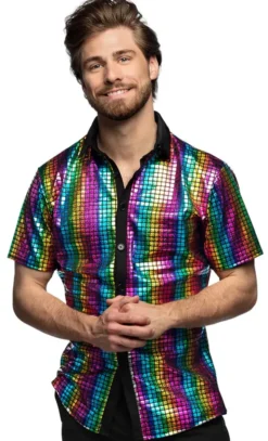 Disco skjorte rainbow, XXL