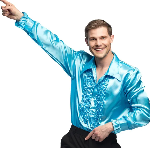 Disco skjorte turkis, XXL