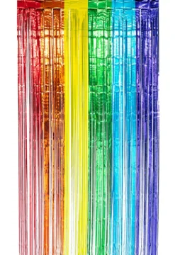 Dørgardin lametta, regnbue/pride