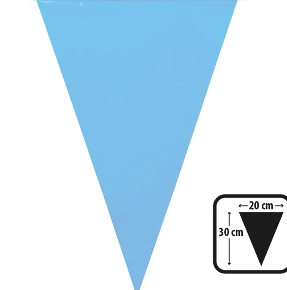 Flagguirlande lyseblå 10 m