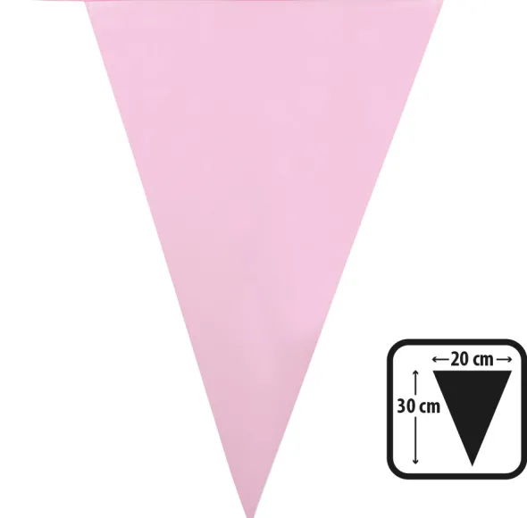 Flagguirlande lyserød 10 m