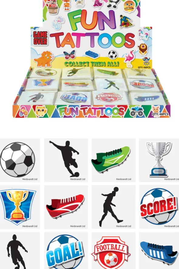 Fodbold tatoveringer 12-pak