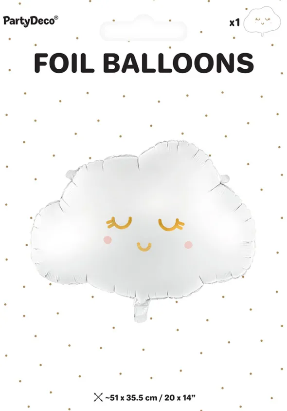 Folieballon sky 51x35 hvid