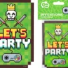 Game On invitationer 6-pak
