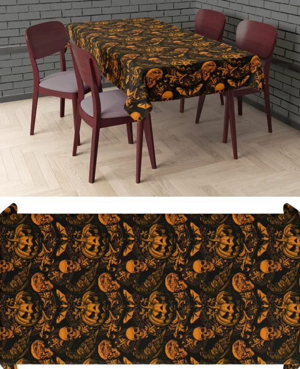 Gothic græskar dug 137x274 cm