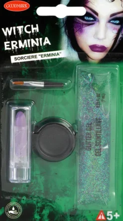 Heks makeup m/grøn glitter
