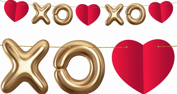 Hjerte guirlande XO 200 cm