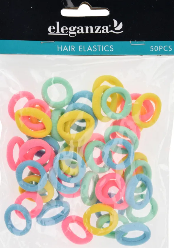 Hårelastikker pastel 50-pak