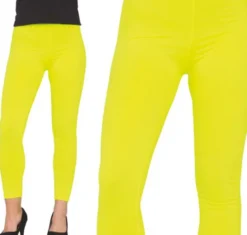 Leggings, neon gul, str. L