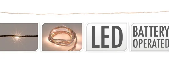 Lyskæde reb 20 LED 2 m