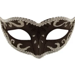Maskerade maske, sort/sølv