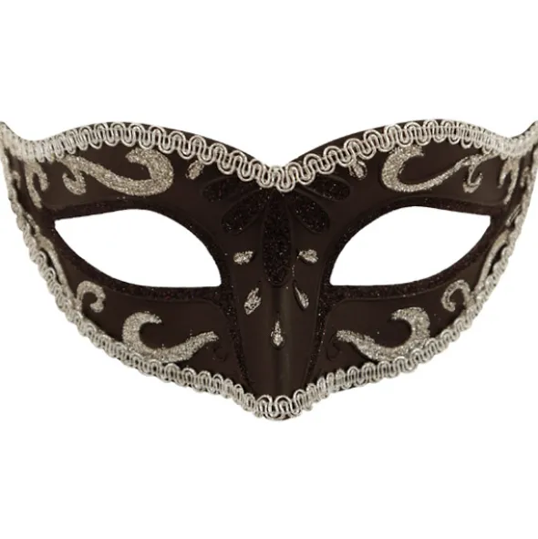 Maskerade maske, sort/sølv