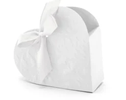 Mini æske hjerte hvid 10-pk