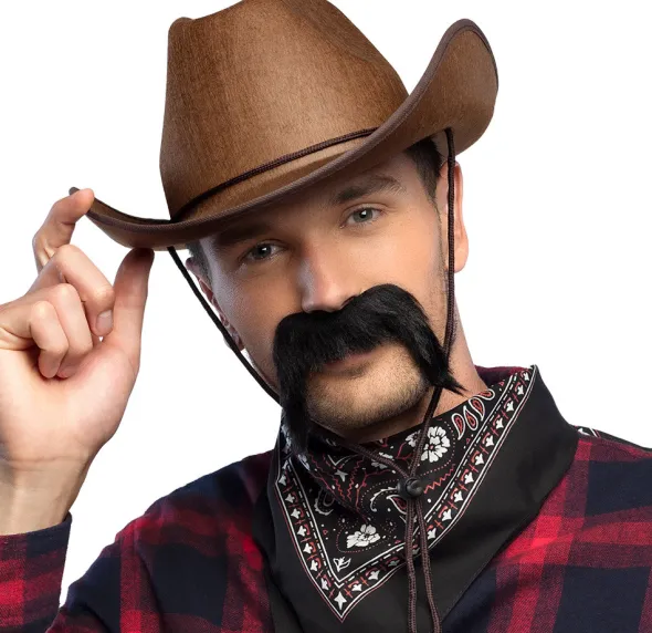 Overskæg cowboy, sort