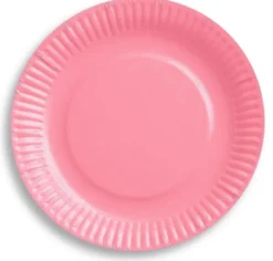 Paptallerken lyserød 6-pak