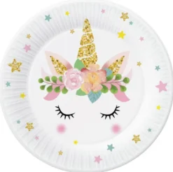 Paptallerken Unicorn 6-pak