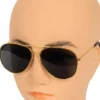 Pilot solbrille guld m/sort glas