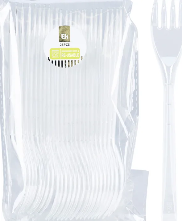 Plastik bestik, gafler 25-pak