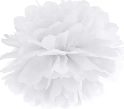 Pompom papir 35 cm hvid