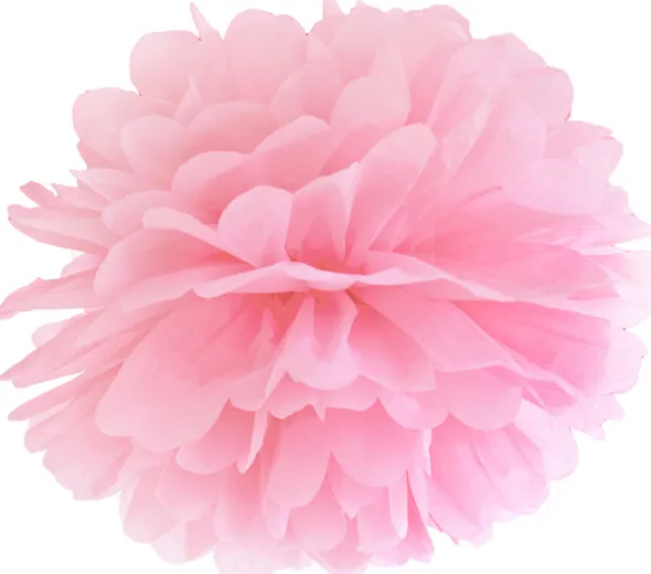 Pompom papir 35 cm lyserød