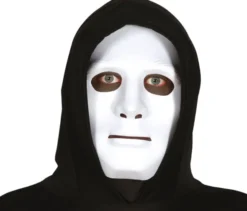 Robotmaske plast, hvid