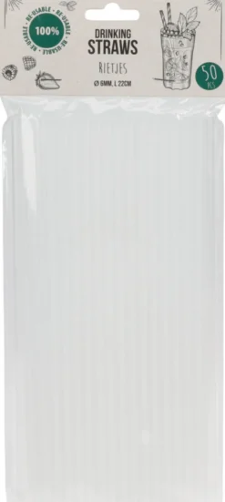 Sugerør transparent 50-pak
