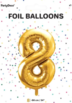 Tal ballon 8 guld 86 cm