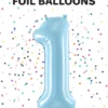 Tal ballon 1 lyseblå 86 cm