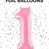 Tal ballon 1 lyserød 86 cm