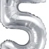 Tal ballon 5 sølv 35 cm