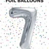 Tal ballon 7 sølv 86 cm