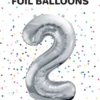 Tal ballon 2 sølv 86 cm