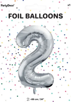 Tal ballon 2 sølv 86 cm