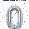 Tal ballon 0 sølv 86 cm