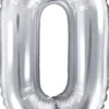 Tal ballon 0 sølv 35 cm