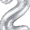 Tal ballon 2 sølv 35 cm