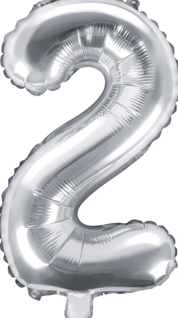 Tal ballon 2 sølv 35 cm