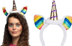 Unicorn hårbøjle med regnbueører
