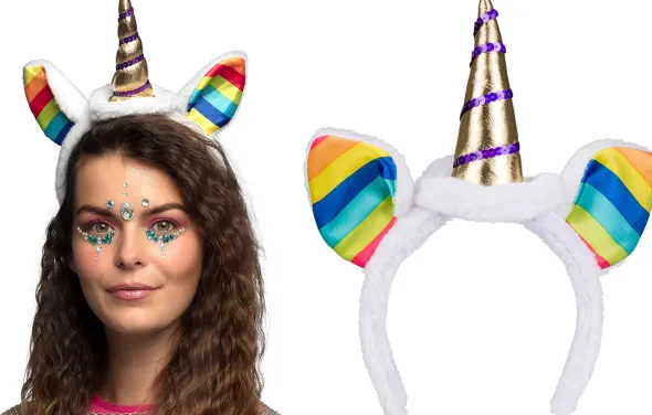 Unicorn hårbøjle med regnbueører